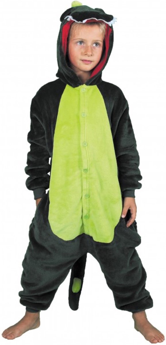 PARTYPRO - Groene dinosaurus outfit voor kinderen - 128 (7-9 jaar)