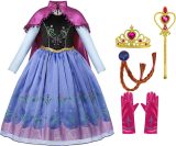 Prinsessenjurk meisje - Prinsessen speelgoed - verkleedkleding meisje - Het Betere Merk - Lange roze cape - Maat 122/128 (130) - Carnavalskleding - Cadeau meisje - Verkleedkleren - Kleed