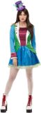 Smiffy's - Circus Kostuum - Kleurige Circus Gastvrouw Kostuum - Blauw, Groen, Paars - Medium - Carnavalskleding - Verkleedkleding