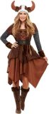 Smiffy's - Piraat & Viking Kostuum - Barbaarse Viking Koningin Erna - Vrouw - Bruin - Medium - Carnavalskleding - Verkleedkleding