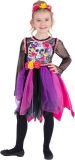 Smiffy's - Spaans & Mexicaans Kostuum - Day Of The Dead Scarlett - Meisje - Paars, Roze - Medium - Halloween - Verkleedkleding