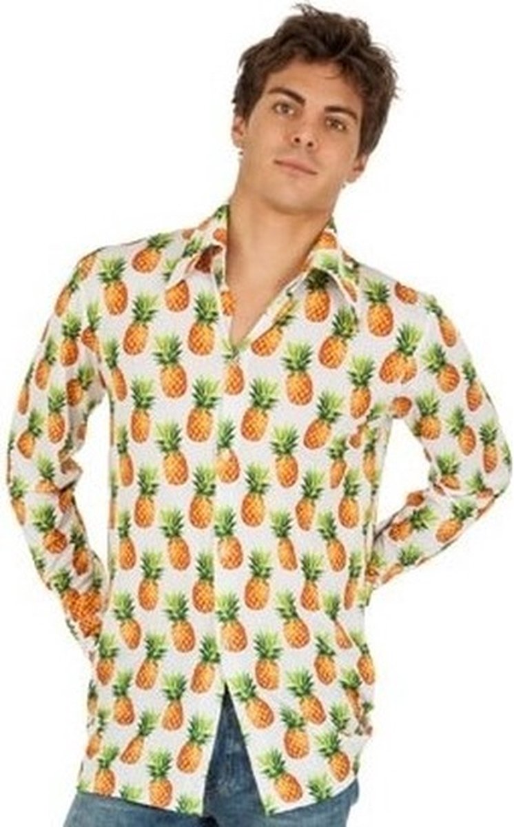 Toppers - Foute Hawaii blouse ananas verkleed shirt/kostuum voor heren - Carnavalskleding verkleedoutfit XL