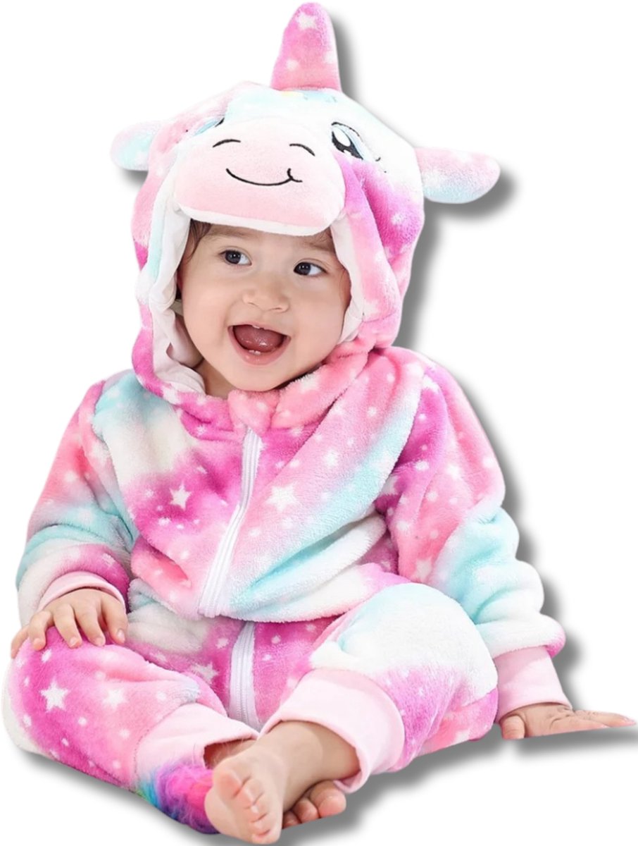 Unicorn Kleur Dieren Onesie voor Peuter & Kleuter: Zachte Flanel Jumpsuit, Pyjama & Romper - Veilig & Comfortabel voor Kinderen 2 tot 4 jaar