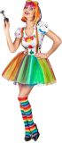 Vegaoo - Veelkleurige verf clown kostuum voor vrouwen