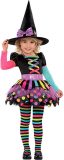 Verkleedkostuum voor meisjes kleur heks voor Halloween - Kinderkostuums - 98/104