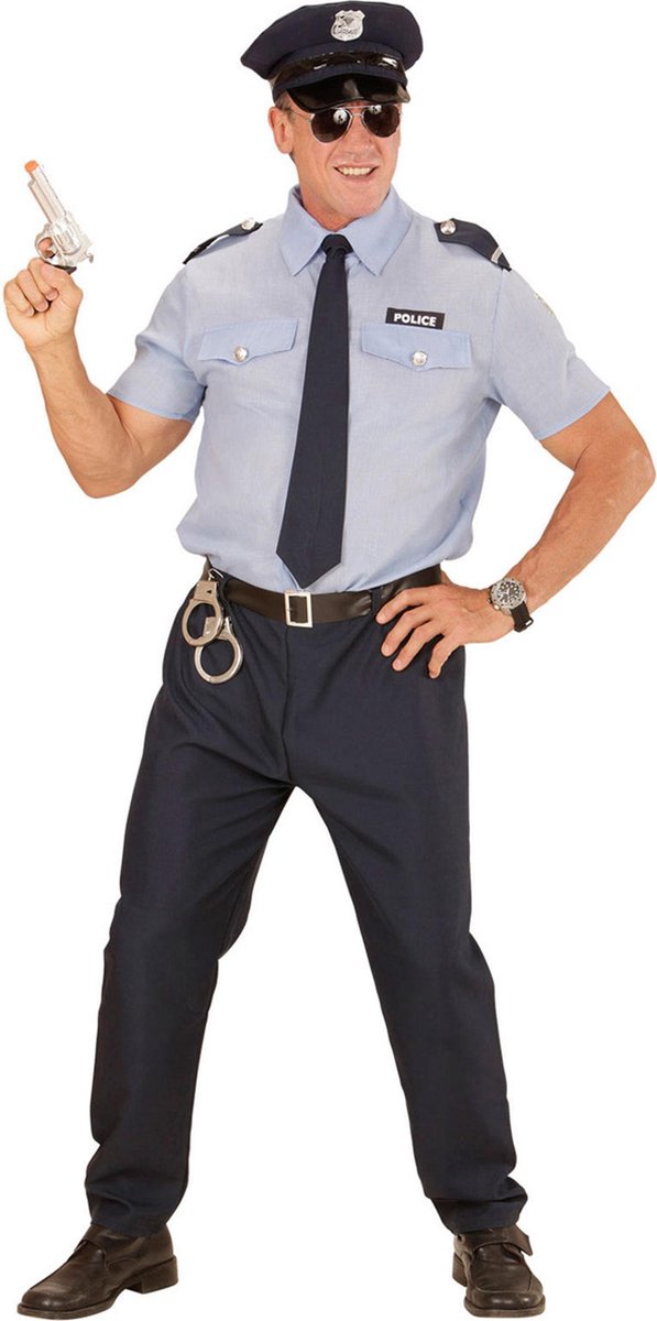 WIDMANN - Blauw politie agent kostuum voor mannen - Medium