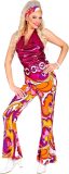 Widmann - Hippie Kostuum - Gloria Disco Jaren 70 - Vrouw - Paars, Oranje, Roze - Small - Carnavalskleding - Verkleedkleding