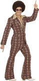 Widmann - Hippie Kostuum - Groovy George 70s Heren Kostuum, Old School Man - Bruin - Large - Carnavalskleding - Verkleedkleding