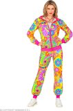 Widmann - Hippie Kostuum - Neon Groovy Love Retro Trainingspak Kostuum - Multicolor - Large - Carnavalskleding - Verkleedkleding