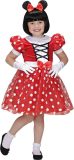 Widmann - Mickey & Minnie Mouse Kostuum - Minnie Vriendinnetje Van Mickey Muis - Meisje - Rood, Wit / Beige - Maat 110 - Carnavalskleding - Verkleedkleding