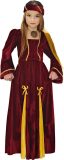 Widmann - Middeleeuwen & Renaissance Kostuum - Middeleeuwse Prinses Maat - Meisje - Rood - Maat 128 - Carnavalskleding - Verkleedkleding