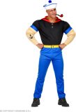 Widmann - Popeye Kostuum - Popeye De Super Matroos - Man - Blauw, Zwart - Small - Carnavalskleding - Verkleedkleding