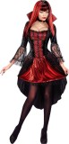 Widmann - Vampier & Dracula Kostuum - Vampier Vastate Dame - Vrouw - Rood, Zwart - Small - Halloween - Verkleedkleding
