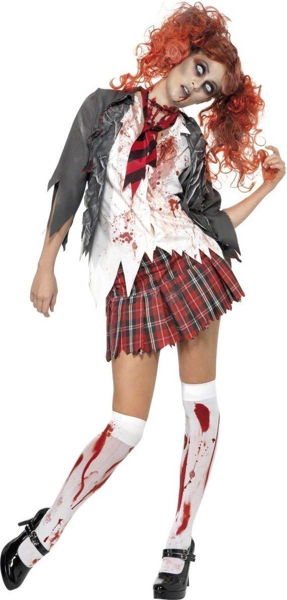 Zombie schoolmeisje kostuum Halloween outfit - Verkleedkleding - XS