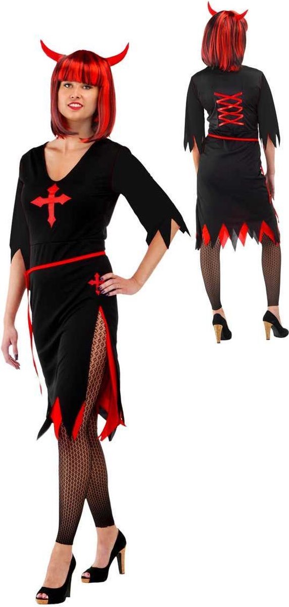Zwarte Vampier jurk Halloween Dames M/L
