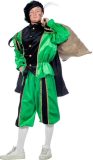 Zwart/groene pieten kostuum fluweel 54 (l)