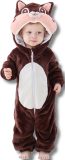 eekhoorn bruin Dieren Onesie voor Peuter & Kleuter: Zachte Flanel Jumpsuit, Pyjama & Romper - Veilig & Comfortabel voor Kinderen 2 tot 4 jaar