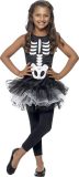 Halloween kostuum voor meisjes skelet met zwarte tutu - Kinderkostuums - 152/158