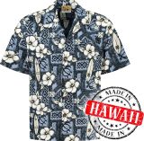 Hawaii Blouse Mannen - Shirt - Hemd - 100% Katoen - Overhemd Heren Korte Mouw - Made in Hawaii "Hibiscus Surfboards" Maat XXL