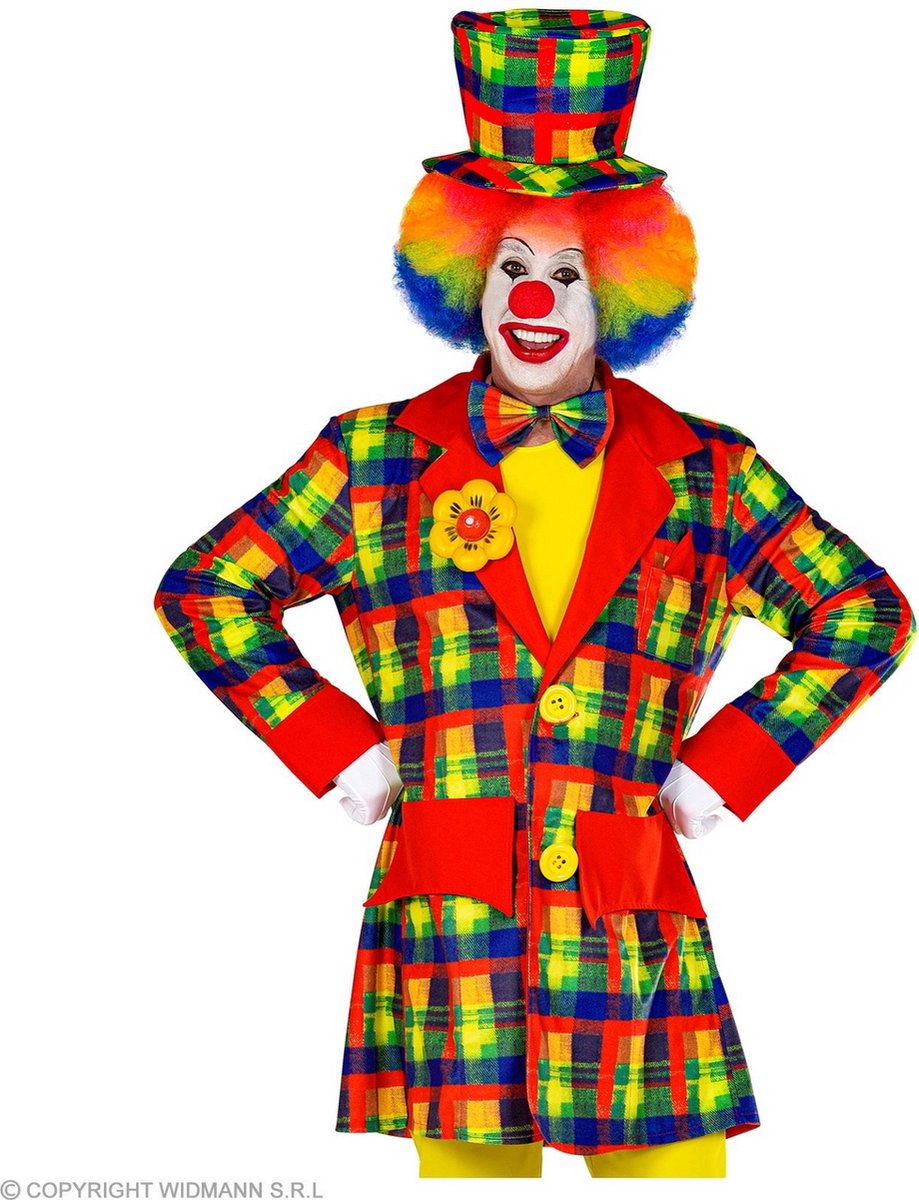 Widmann - Clown & Nar Kostuum - Keurige Kleurige Fleurige Jas Clown - Multicolor - Large - Carnavalskleding - Verkleedkleding