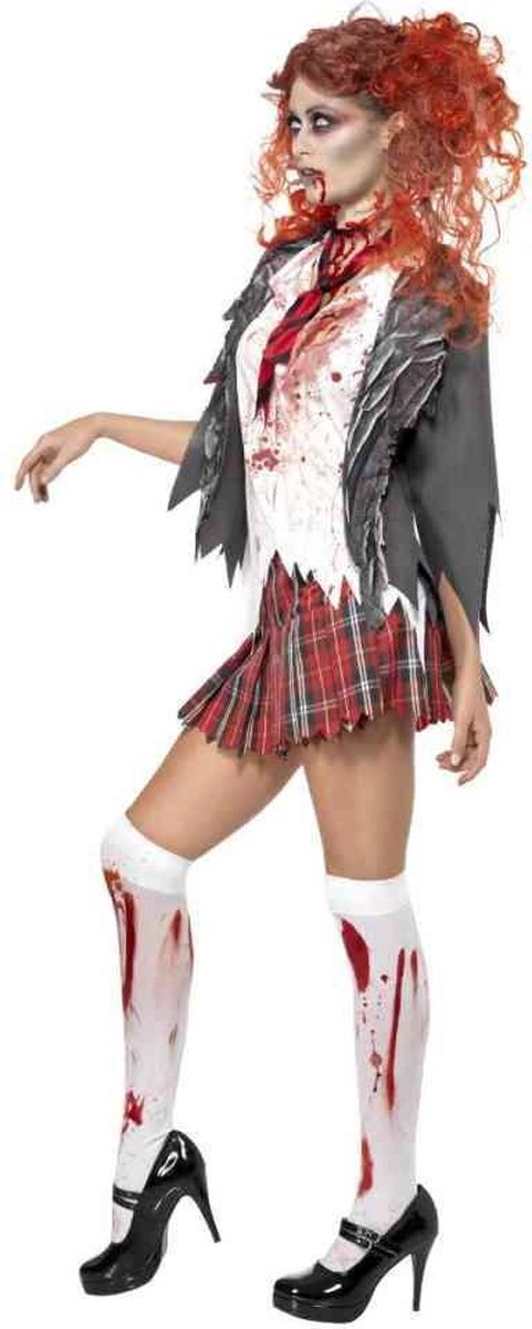 Zombie schoolmeisje kostuum Halloween outfit - Verkleedkleding - Small